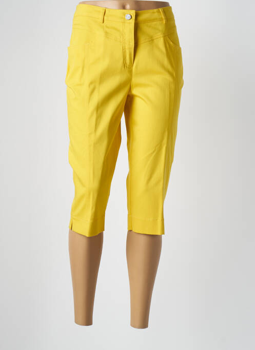 Corsaire stretch taille haute jaune PAUPORTÉ femme