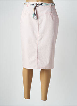Jupe mi-longue taille à pinces rose PAUPORTÉ femme