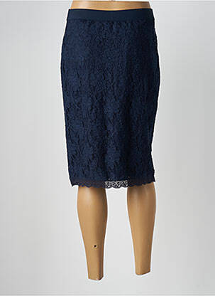 Jupe mi-longue coupe droite bleu PAUPORTÉ femme