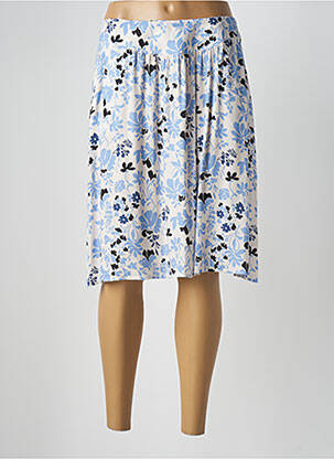 Jupe mi-longue taille à pinces bleu TERRE DE FÉES femme