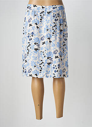 Jupe mi-longue taille à pinces bleu TERRE DE FÉES femme
