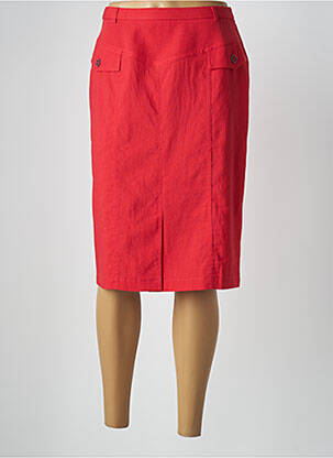 Jupe mi-longue taille à pinces rouge PAUPORTÉ femme
