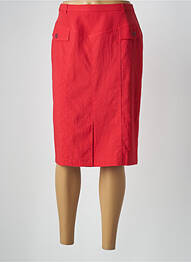 Jupe mi-longue taille à pinces rouge PAUPORTÉ femme