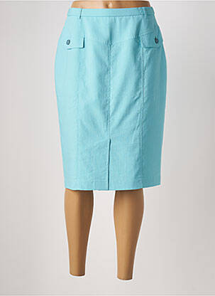 Jupe mi-longue taille à pinces bleu PAUPORTÉ femme