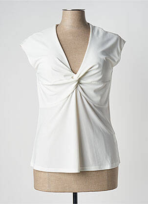 Top tissage crêpe manches courtes beige WEINBERG femme