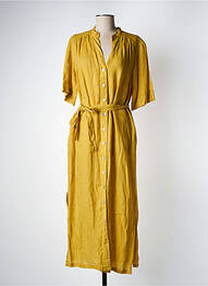 Robe longue manches courtes manches courtes jaune MAT DE MISAINE femme