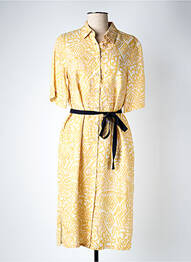 Robe mi-longue imprimé fantaisie manches courtes jaune MAT DE MISAINE femme
