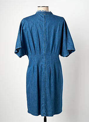 Robe mi-longue manches courtes manches courtes bleu ONE STEP femme