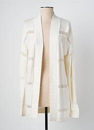 Gilet manches longues maille souple et aérée blanc IKKS femme