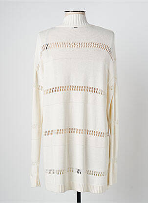 Gilet manches longues maille souple et aérée blanc IKKS femme