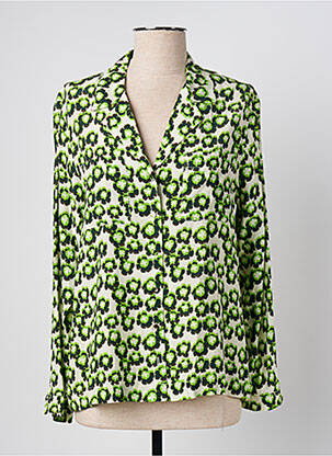 Chemisier imprimé fleurs manches longues vert SUNCOO femme