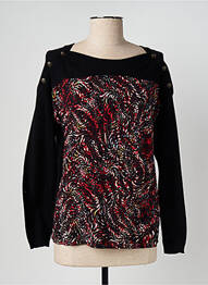 Pull col bateau manches longues noir ONE STEP femme
