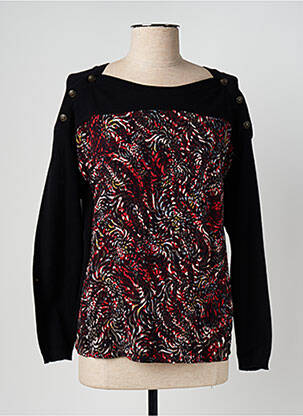 Pull col bateau manches longues noir ONE STEP femme
