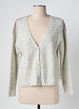 Gilet manches longues resserrée sur le bas gris DIPLODOCUS femme