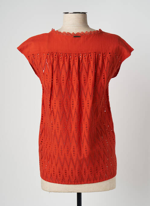 Blouse manches courtes manches courtes orange ONE STEP femme