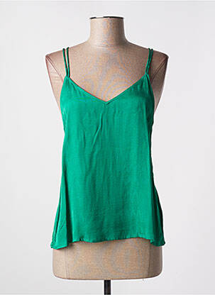 Top coupe fluide fines bretelles vert SUNCOO femme