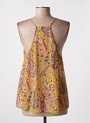 Top tissage crêpe fines bretelles jaune IKKS femme