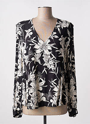 Blouse imprimé fleurs manches longues noir IKKS femme