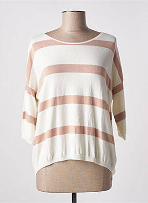 Pull col bateau manches 3/4 beige LE BOUDOIR D'EDOUARD femme