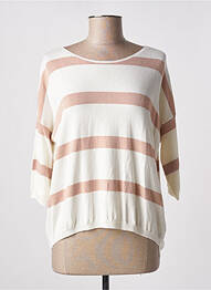 Pull col bateau manches 3/4 beige LE BOUDOIR D'EDOUARD femme