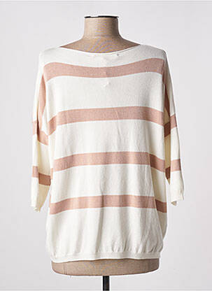 Pull col bateau manches 3/4 beige LE BOUDOIR D'EDOUARD femme