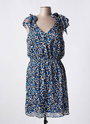 Robe mi-longue coupe fluide sans manche bleu IKKS femme