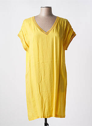 Robe courte manches courtes manches courtes jaune IKKS femme