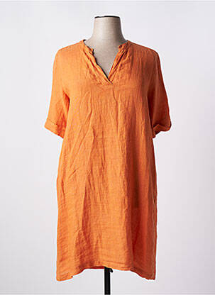 Robe mi-longue orange LA FEE MARABOUTEE pour femme