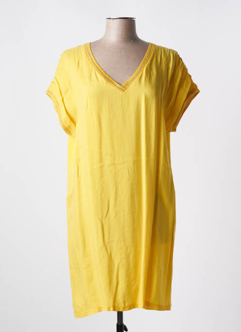 Robe courte manches courtes manches courtes jaune IKKS femme