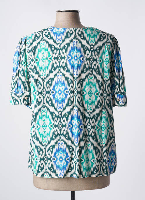 Blouse manches courtes manches courtes vert LA FEE MARABOUTEE femme