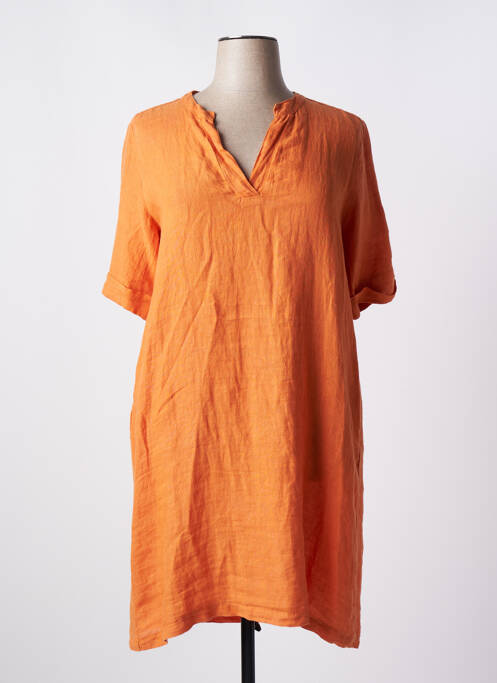 Robe mi-longue orange LA FEE MARABOUTEE pour femme