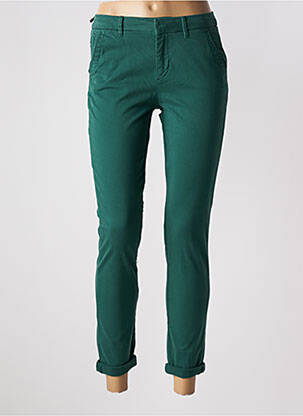 Pantalon chino tissage popeline taille normale vert REIKO femme