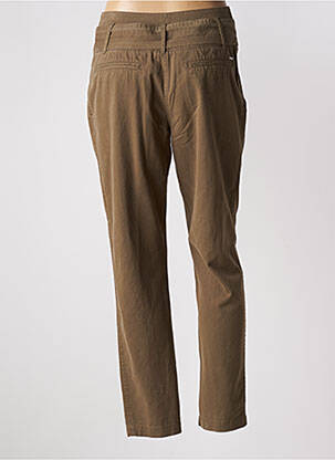 Pantalon droit tissage popeline taille haute vert IKKS femme