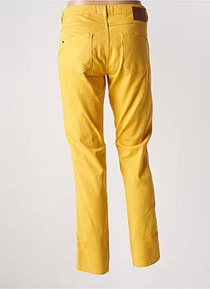 Pantalon 7/8 fermeture zippée sous rabat boutonné taille normale jaune ONE STEP femme