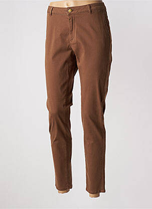 Pantalon 7/8 stretch taille normale marron I.CODE (By IKKS) femme