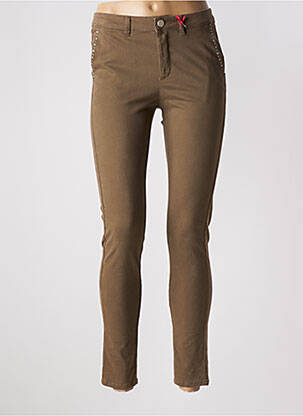 Pantalon 7/8 stretch taille normale vert I.CODE (By IKKS) femme