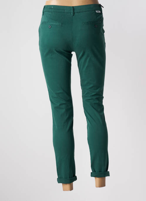 Pantalon chino tissage popeline taille normale vert REIKO femme