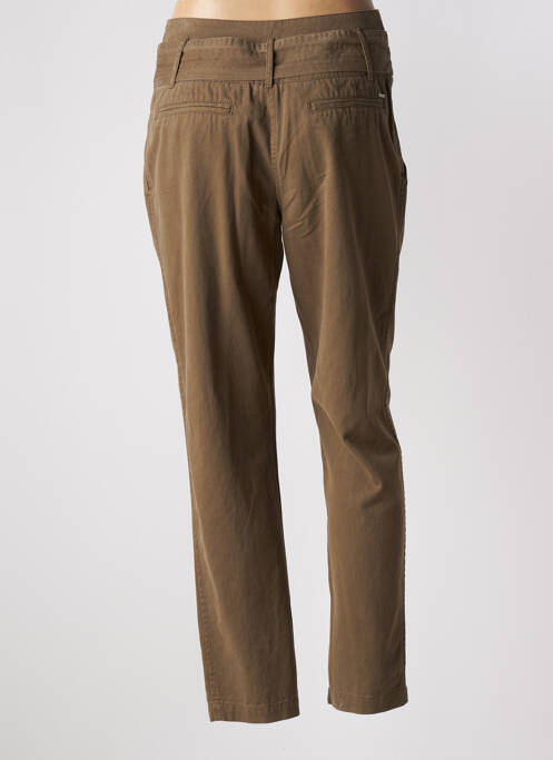 Pantalon droit tissage popeline taille haute vert IKKS femme