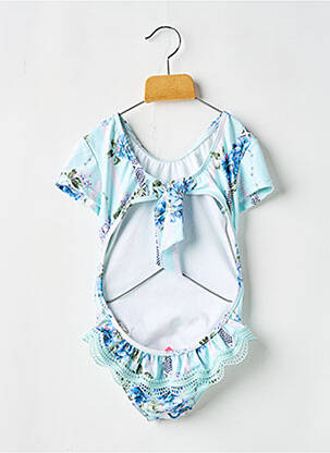 Maillot de bain 1 pièce effet matière satinée bleu SEAFOLLY fille