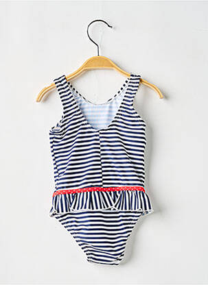 Maillot de bain 1 pièce imprimé rayures bleu LAGON BLEU fille