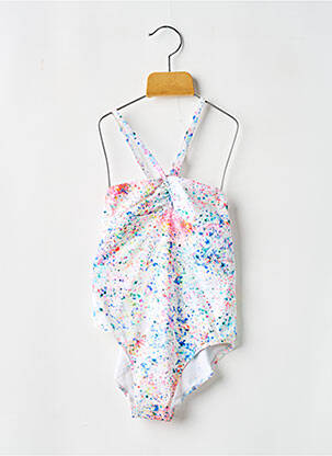 Maillot de bain 1 pièce imprimé fantaisie blanc BORABORA fille