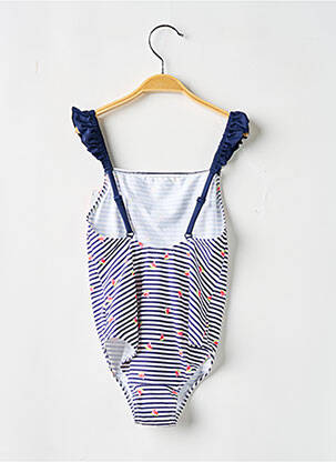 Maillot de bain 1 pièce effet matière satinée bleu BORABORA fille