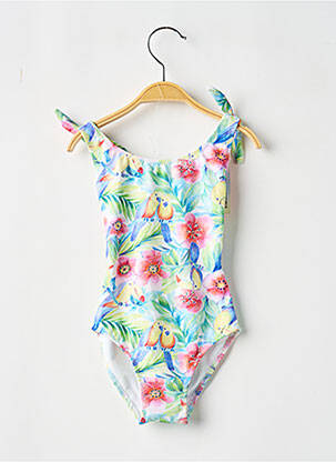 Maillot de bain 1 pièce imprimé tie and dye vert BORABORA fille