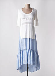 Robe longue manches courtes manches courtes bleu TWINSET femme