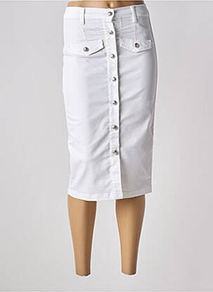 Jupe mi-longue taille à pinces blanc LIU JO femme
