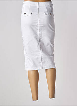 Jupe mi-longue taille à pinces blanc LIU JO femme