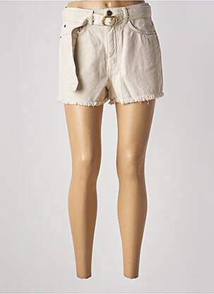 Short tissage denim taille haute beige TWINSET femme