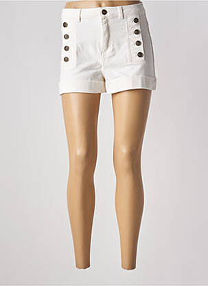 Short fermeture zippée sous rabat boutonné taille haute blanc TWINSET femme