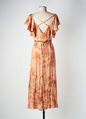 Robe longue manches courtes manches courtes orange LOUIZON femme