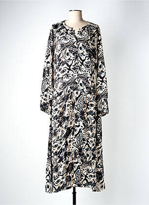 Robe longue manches longues manches longues noir SURKANA femme